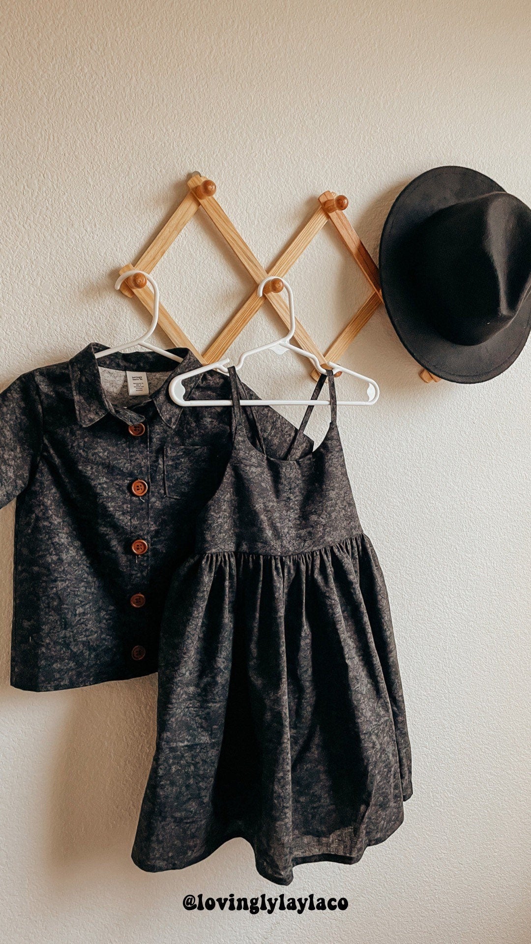 Distressed Black Button Down